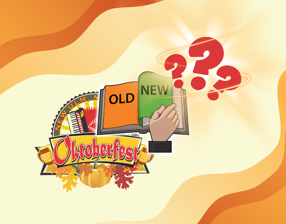 New Oktoberfest Logo Contest Graphic showing transition from old Oktoberfest logo to new unknown logo.